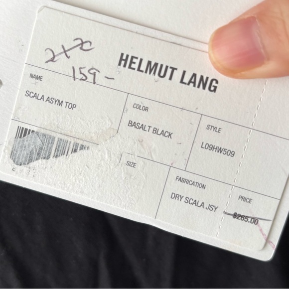 Helmut Lang Scala Asymmetrical Top - Basalt Black Sz XS NWT - Picture 10 of 12